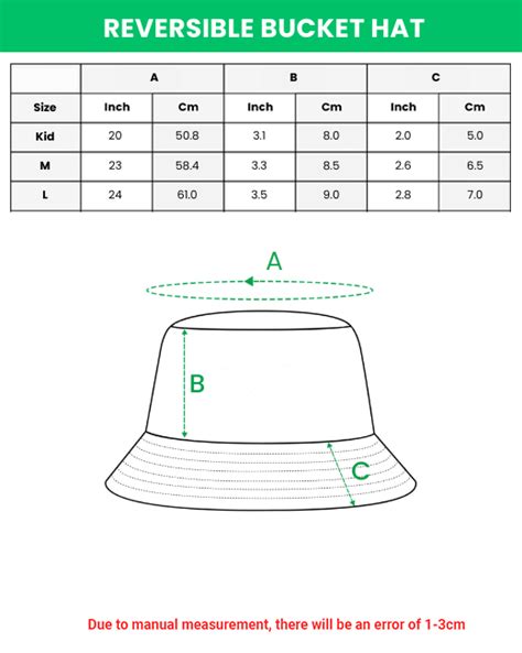 burberry bucket hat size chart